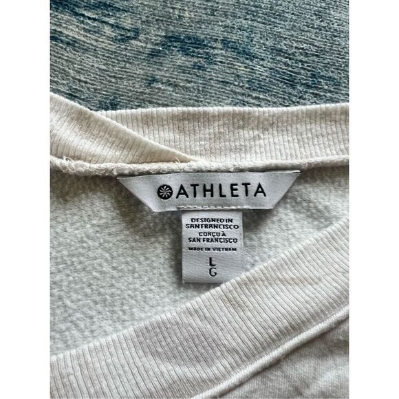Athleta Agate Paisley Cream Coaster Luxe V Neck Sweatshirt Large - Picture 5 of 10